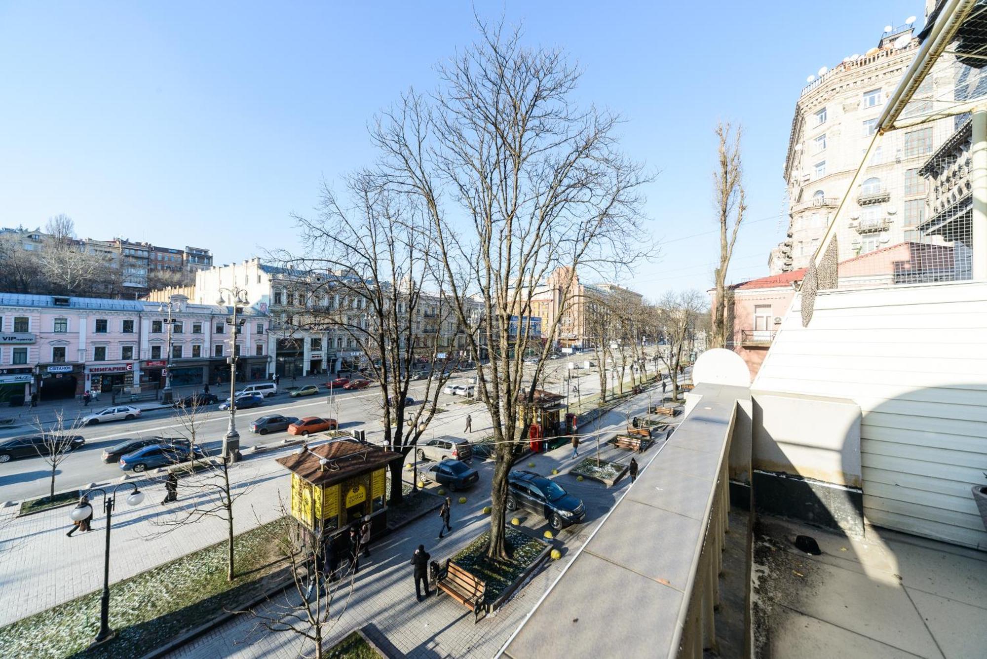Квартира С Террасой, Крещатик 29, Бессарабка Kiev Extérieur photo